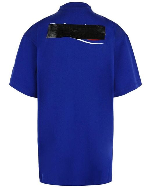Balenciaga Blue Gaffer Political Campaign Oversized T-Shirt for men