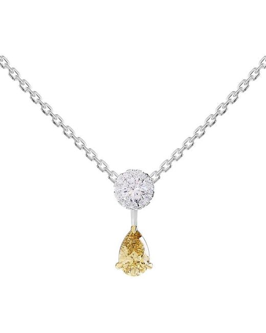 Lab Grown Diamonds Metallic 14K 1.27 Ct. Tw. Lab-Grown Diamond & Gemstone Necklace