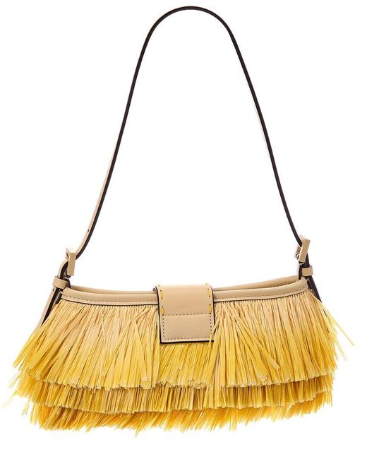 Fendi Metallic Baby Raffia Shoulder Bag