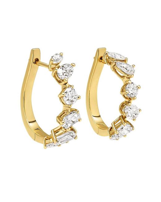 Prince Diamond & Jewelry Metallic 14K 2.14 Ct. Tw. Lab-Grown Diamond Lab-Grown Multi- Shape Earrings