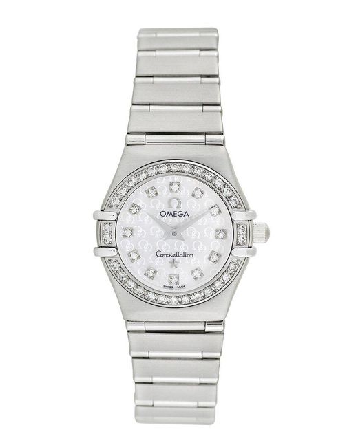 Omega White Constellation Diamond Watch, Circa 2000S (Authentic Pre-Owned)