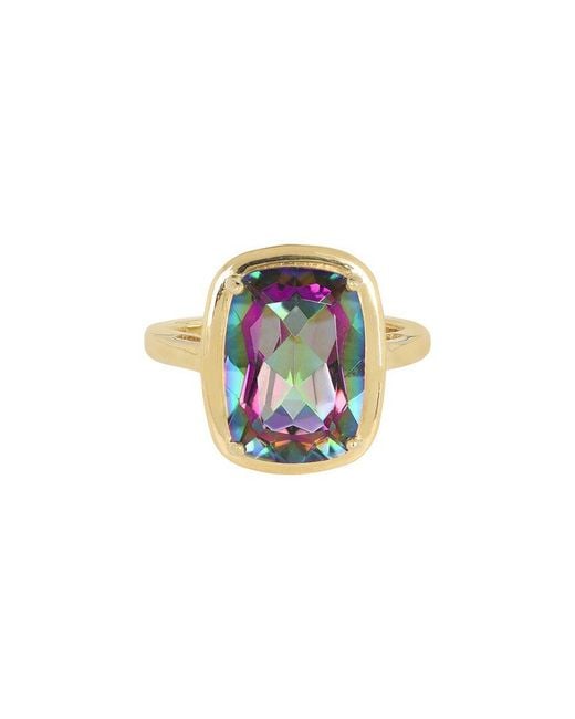 TIRAMISU Blue 14K Plated 5.80 Ct. Tw. Mystic Quartz Ring