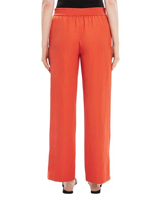 Theory Red Jolinta Summer Linen-blend Pant