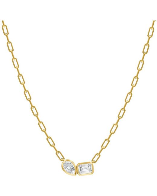 Lab Grown Diamonds Metallic 14k 1.70 Ct. Tw. Lab-grown Diamond Necklace