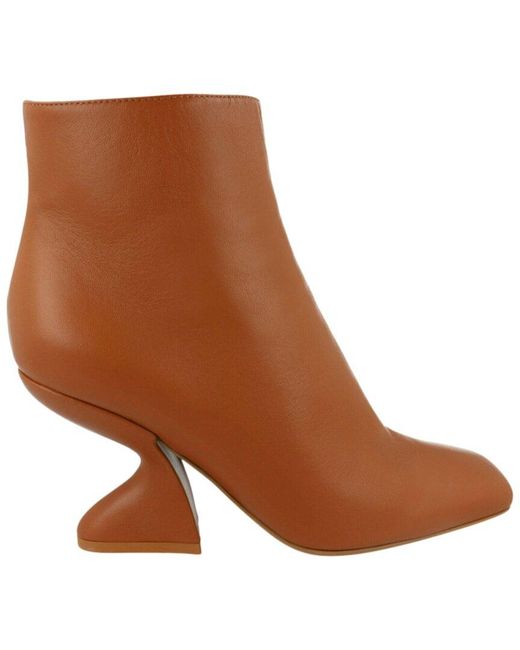 Ferragamo Brown Sal 85 Leather Bootie