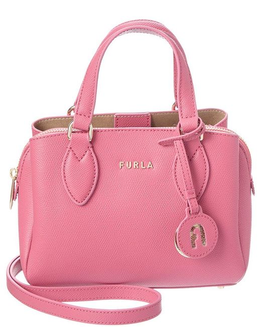 Furla Pink Minerva Xl Leather Mini Leather Tote