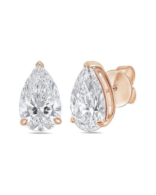 Diana M Metallic Diana M. 14K Rose 5.00 Ct. Tw. Lab-Grown Diamond Earrings