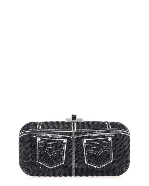 Judith Leiber Black Long Slide Clutch