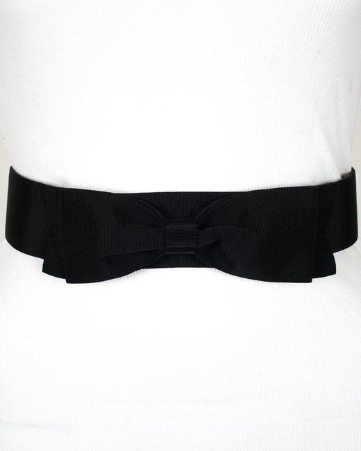 Chanel Black Satin Grosgrain Bow Belt (Authentic Pre-Owned)
