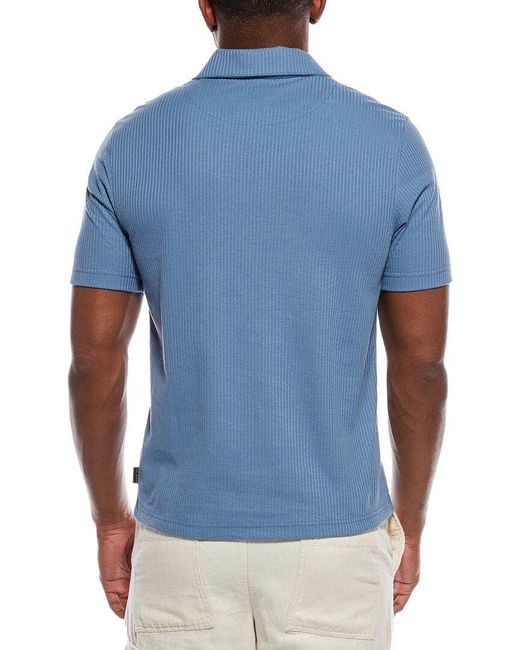 Ted Baker Blue Rib Zip Polo Shirt for men