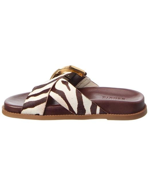 SCHUTZ SHOES Brown Lois Shearling Sandal