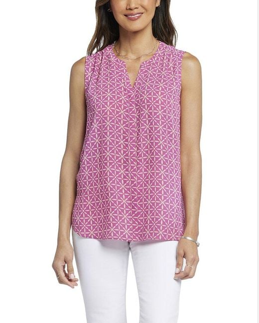 NYDJ Purple Pintuck Blouse