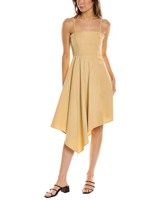 A.L.C. Yellow Verona Linen-blend Midi Dress