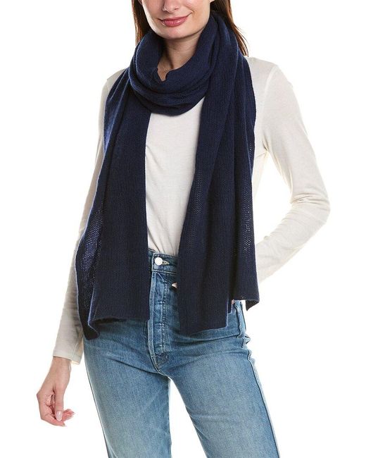 Portolano Blue Plain Jersey Lightweight Cashmere Wrap