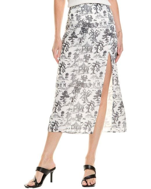 Seraphin White Midi Skirt