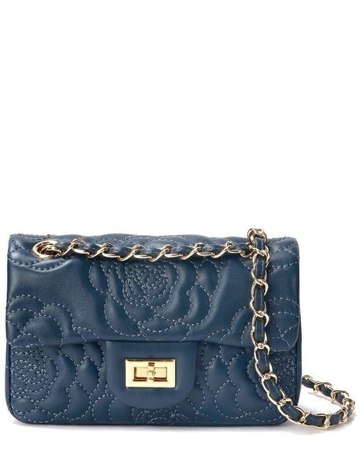 Tiffany & Fred Paris Blue Quilted Leather Crossbody