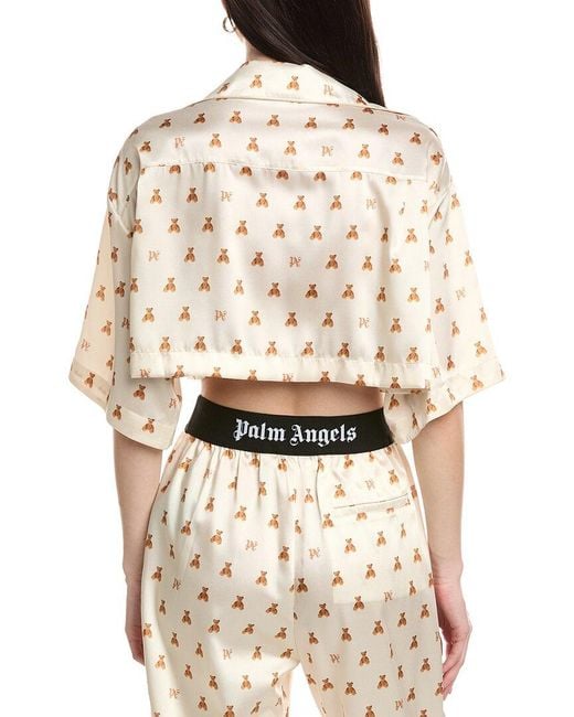 Palm Angels Natural Bear Print Shirt