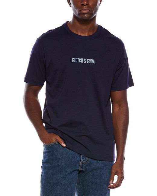 Scotch & Soda Blue Graphic T-Shirt for men