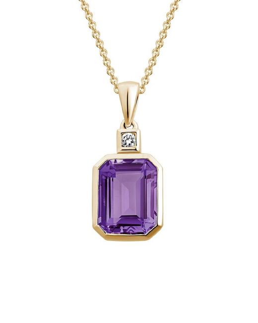 Diamond Select Cuts Pink 14K Diamond .03 Ct. & 1.90 Ct. Amethyst Necklace