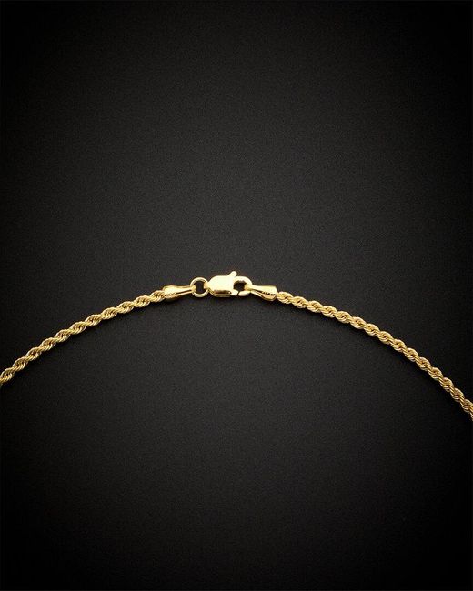Italian Gold Black 14K Rope Chain Necklace