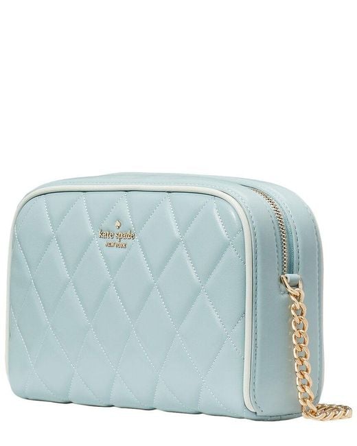 Kate Spade Blue Carey Colorblock Edge Quilted Leather Camera Bag