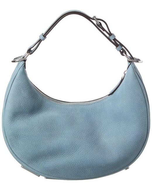 Fendi Blue Graphy Small Leather Hobo Bag