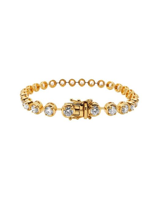 Prince Diamond & Jewelry Metallic 14K 6.00 Ct. Tw. Lab-Grown Diamond Bezel Tennis Bracelet