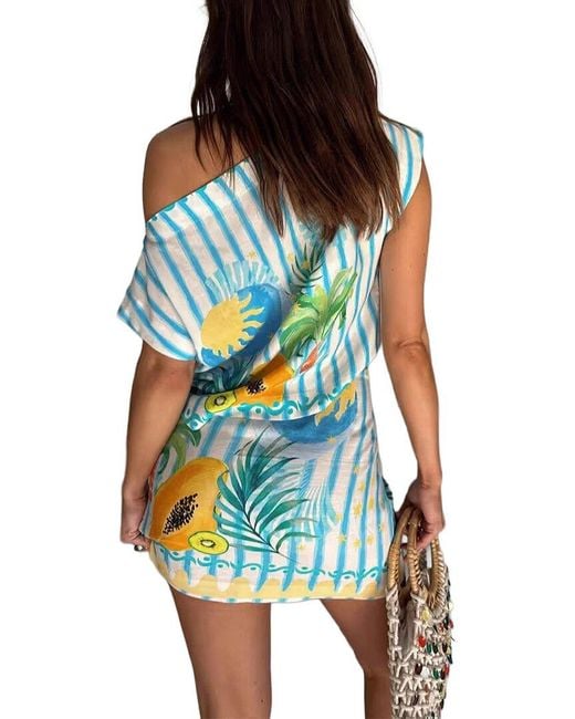 AMINA GLAM Blue Top & Skirt Set