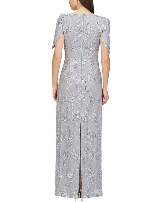 JS Collections Gray Elena Column Gown