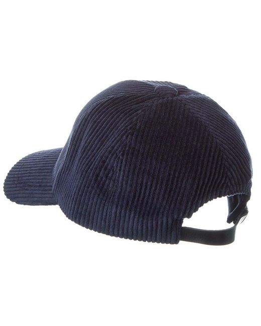 Bruno Magli Blue Corduroy Baseball Cap