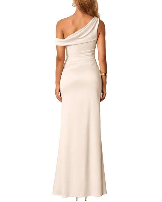 Amanda Royal White Off-The-Shoulder Maxi Dress