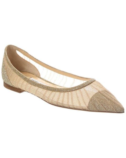 Jimmy Choo White Love Tulle Flat