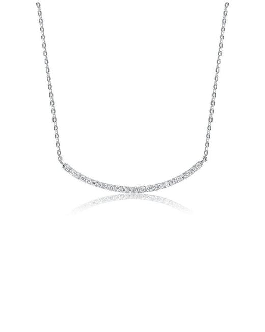 Genevive Jewelry Metallic Silver Cz Necklace
