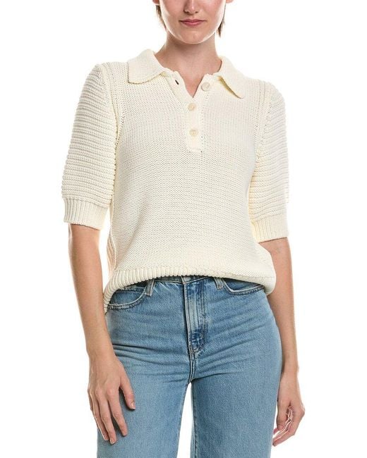 Michael Stars White Marley Collared Popover