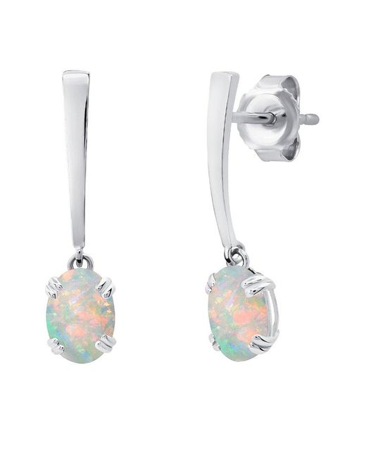 MAX + STONE White Max + Stone 14k 0.50 Ct. Tw. Created Opal Dangle Earrings