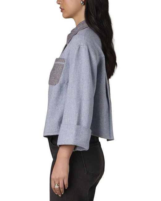 Wit & Wisdom Gray Two Tone Shirt Jacket