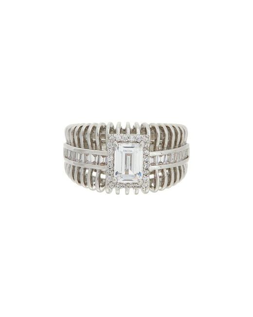 Juvell White 18K Plated Topaz Cz Ring
