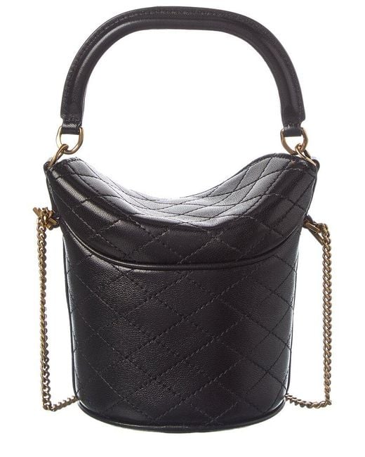 Saint Laurent Black Gaby Leather Cosmetic Case