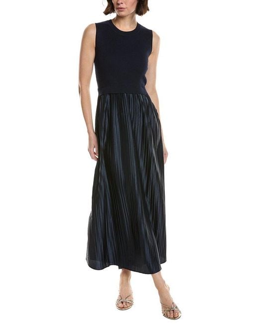 Nanette Lepore Black Pleated Midi Dress