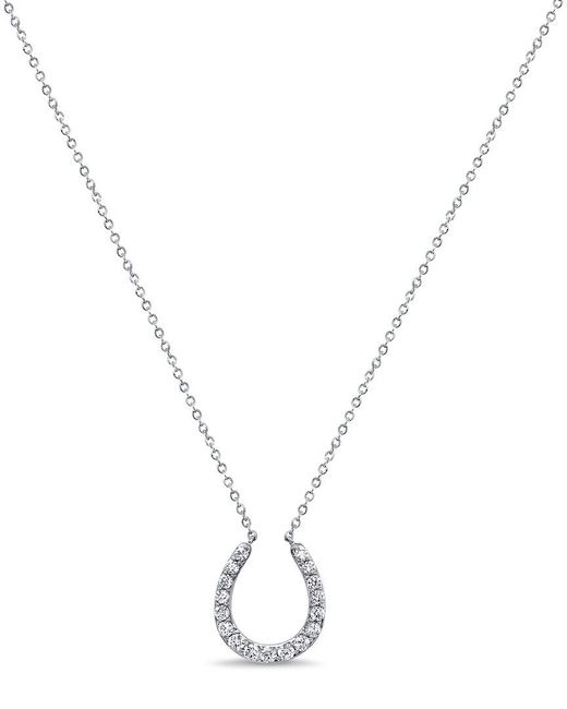Sabrina Designs Metallic 14K 0.35 Ct. Tw. Diamond Horseshoe Necklace