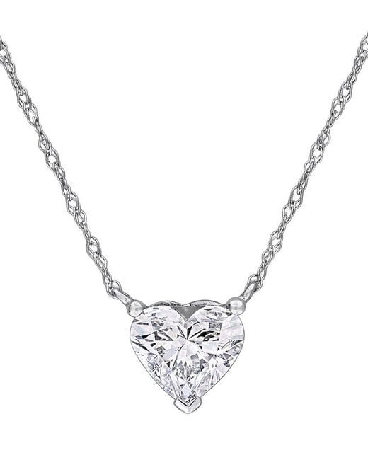 Lab Grown Diamonds Metallic Created Forever 14K 1.00 Ct. Tw. Lab-Grown Diamond Center Design Necklace