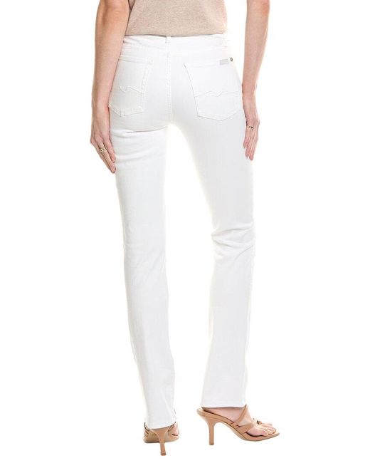 7 For All Mankind White Kimmie Form Fitted Straight Jean
