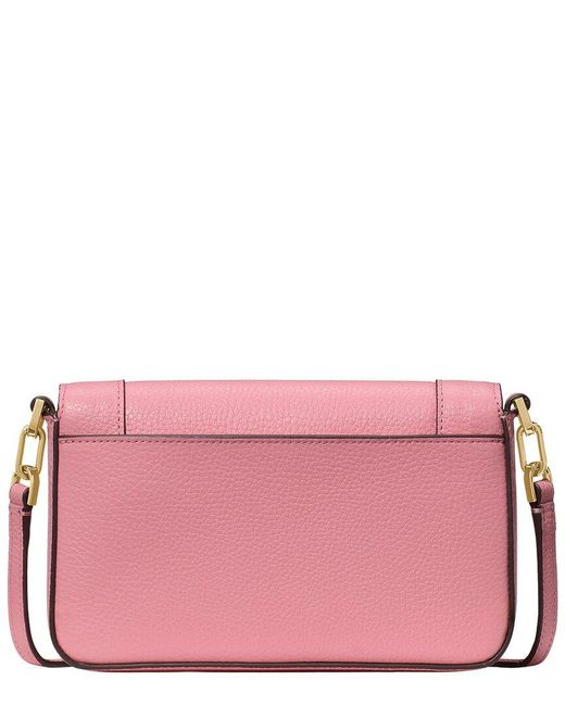 Kate Spade Pink Lena Mini Pebbled Leather Flap Crossbody