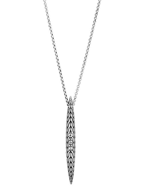 John Hardy Metallic Classic Chain 18k & Silver Hammered Pendant Necklace