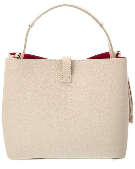 Italian Leather Natural Kira Leather Top Handle Bag