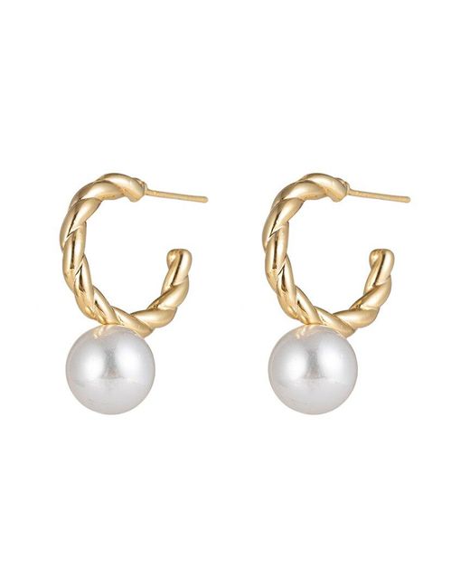 Eye Candy LA Metallic Luxe Collection 24k Plated Cz Loop Earrings