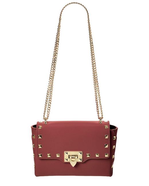 Isabella Rose Red Juliette Studded Leather Shoulder Bag