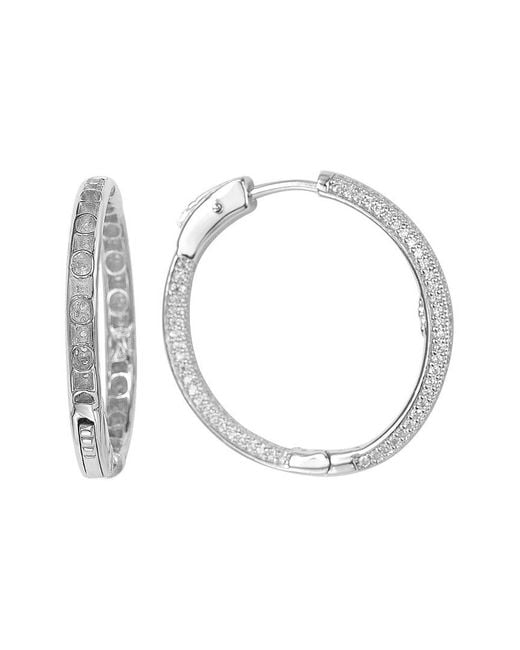 Suzy Levian CZ Jewelry White Suzy Levian Silver Cz Hoops