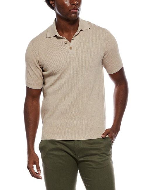 Brunello Cucinelli Natural Knit Polo Shirt for men