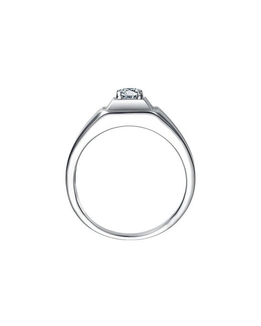 Genevive Jewelry White Rachel Glauber Plated Cz Statement Ring for men